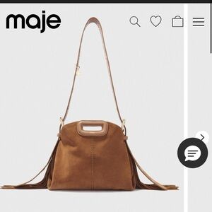 Maje mini miss m Suede Fringe Shoulder Bag